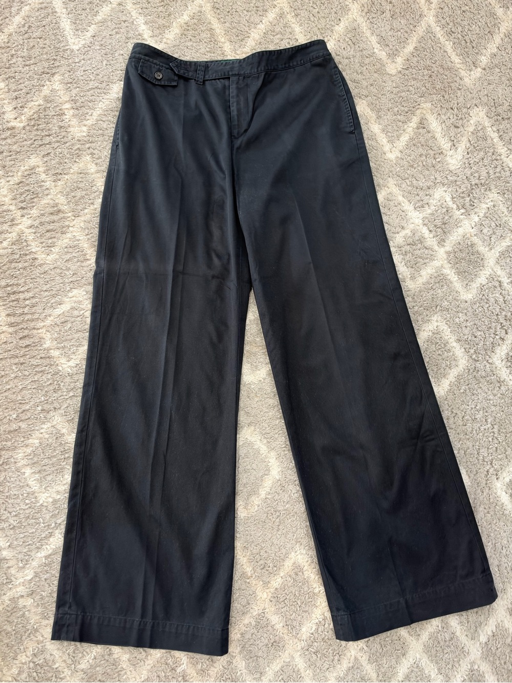 Ralph Lauren Women's Black Wide-Leg Trousers